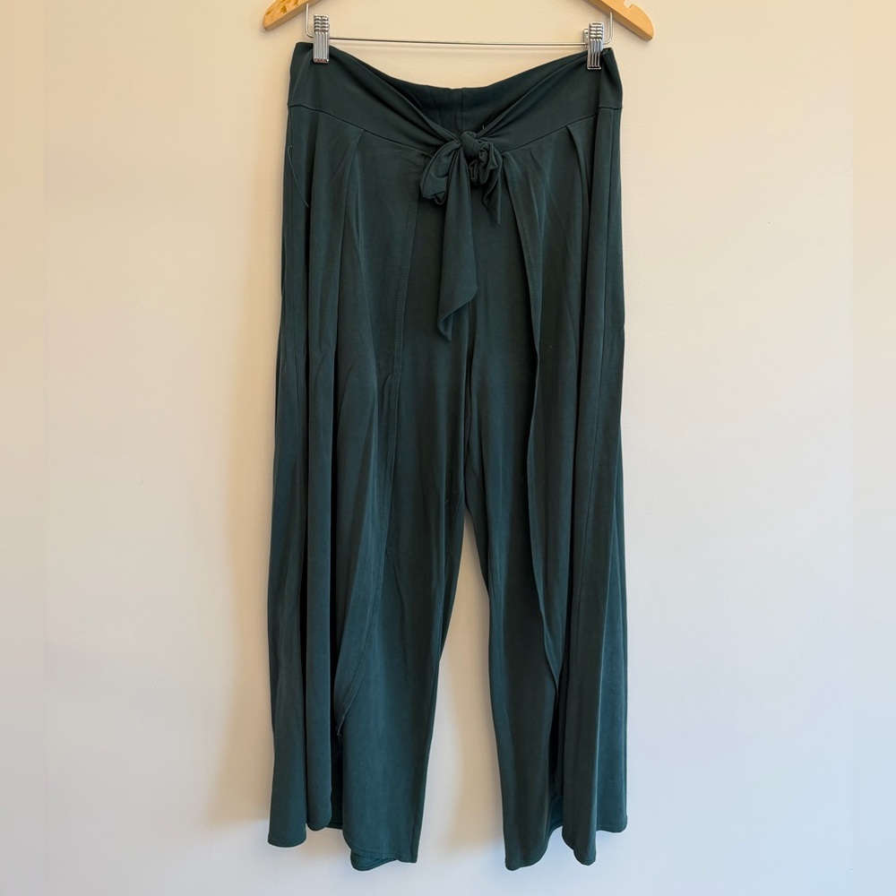 VICI Teal Tie Waist Wide Leg Pants | Flowy High Rise Lounge Pants | Size L
